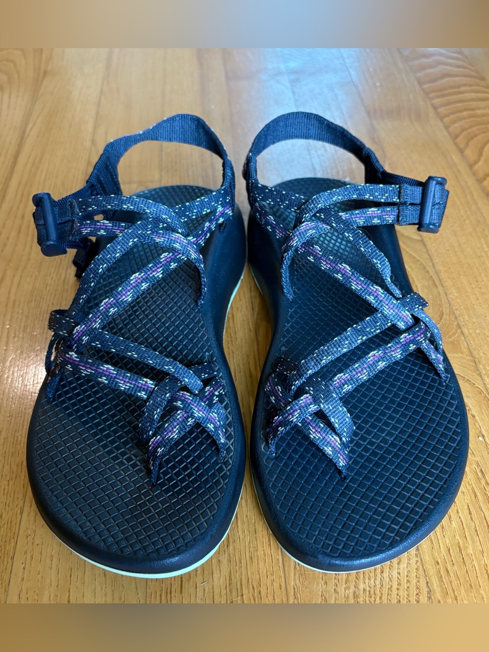Chaco ZX/2 Classic Sandals Navy Blue Purple Shoes Double Strap Sport Womens Sz 7